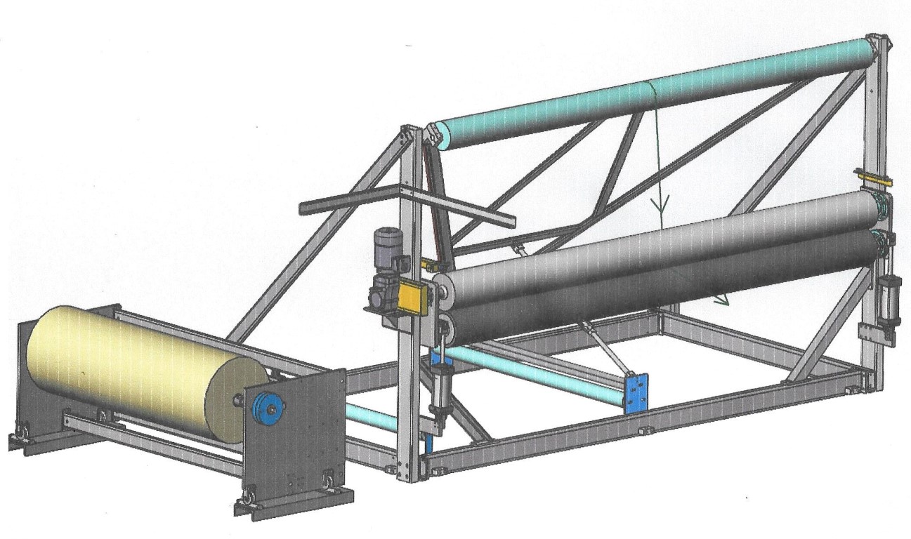 Custom Built 224 Inch A-Frame Textile Unfolder, Machine ID: 7653